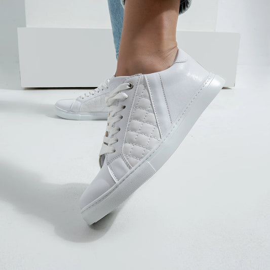 StellarStride Women's White Sneakers