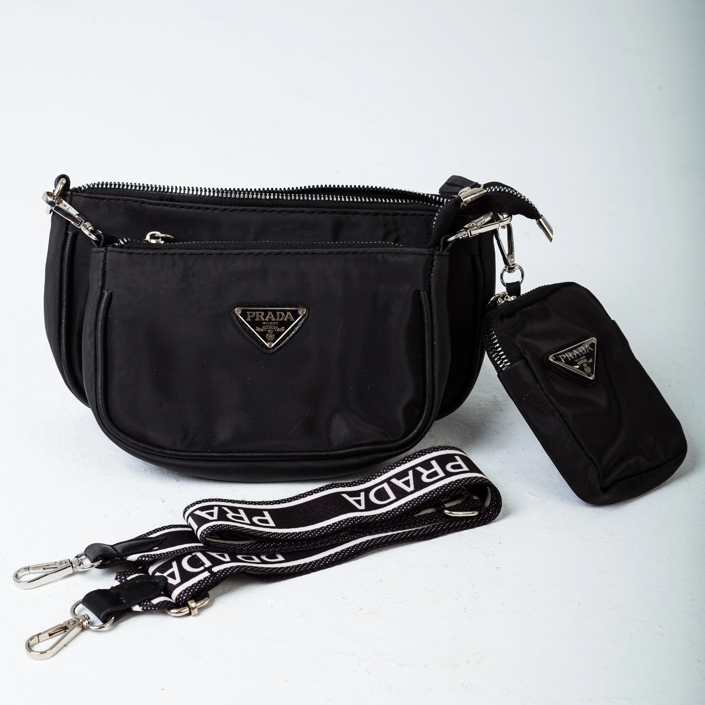 ΡȒАĎА 3 pcs shoulder bag | Black