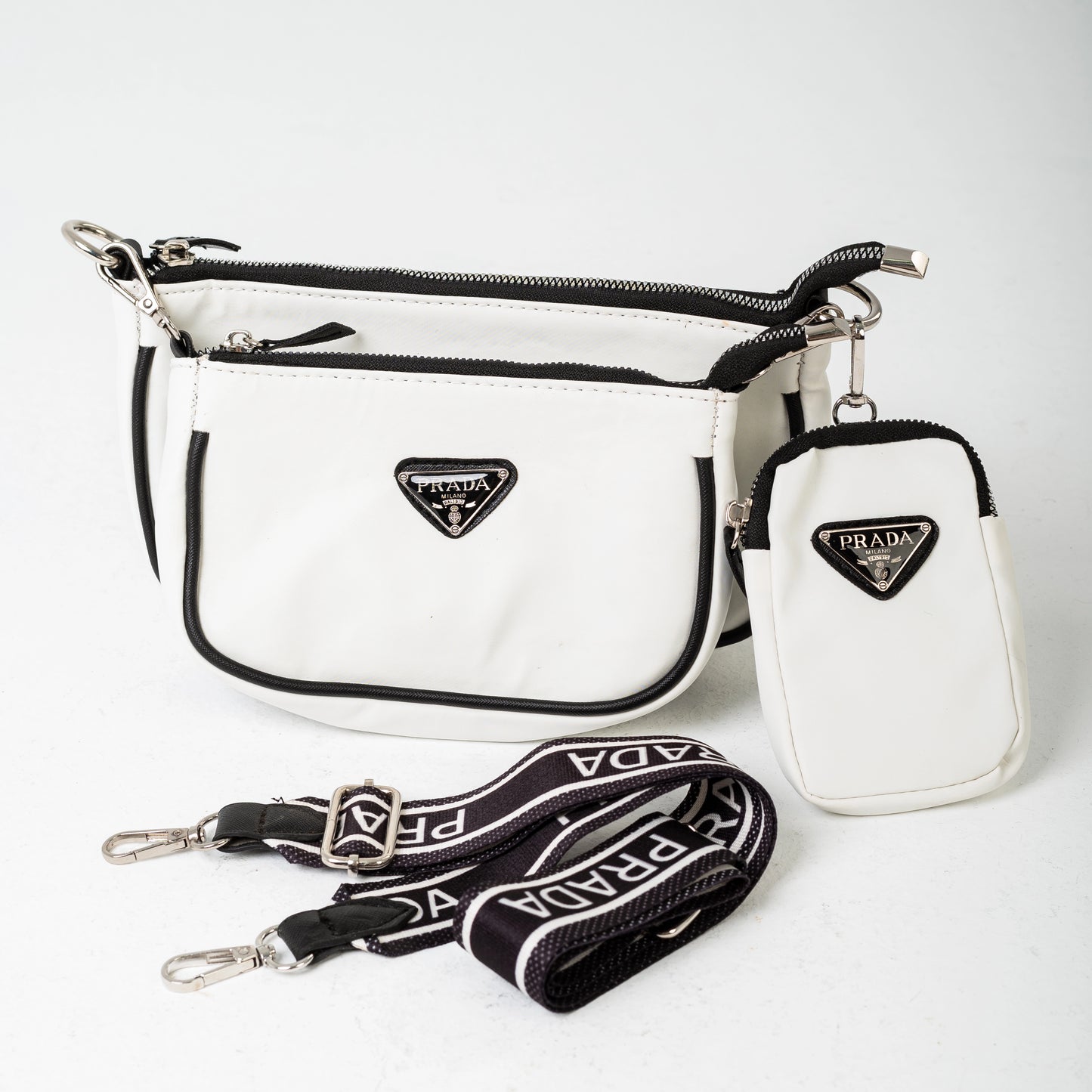 ΡȒАĎА 3 pcs shoulder bag | White