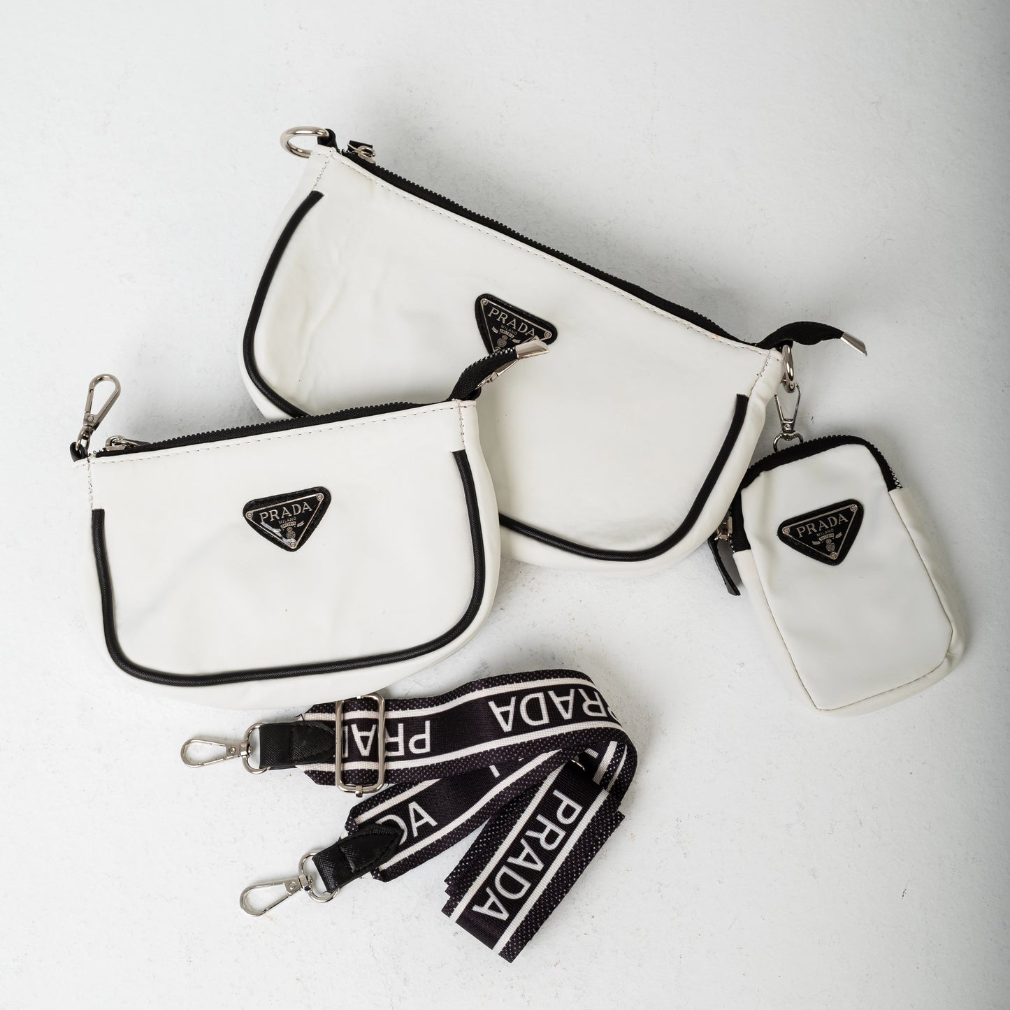 ΡȒАĎА 3 pcs shoulder bag | White