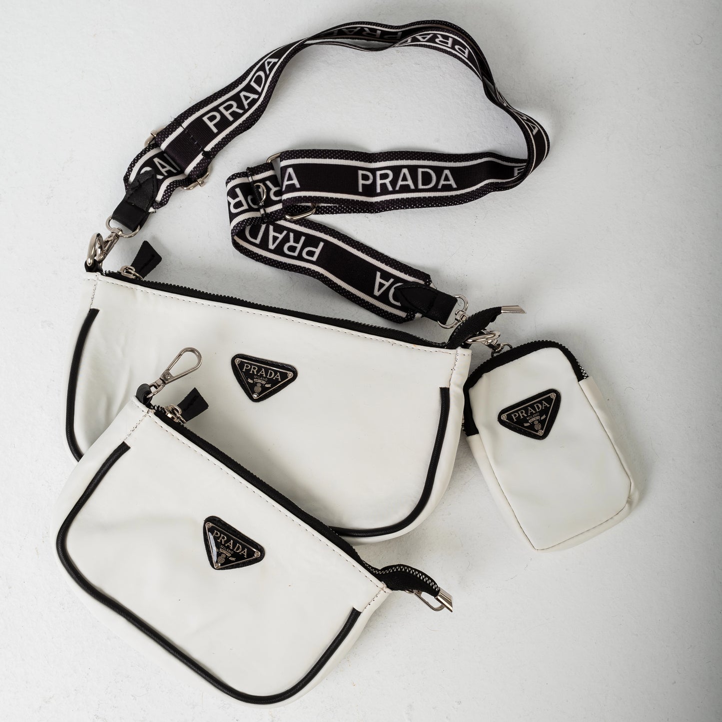 ΡȒАĎА 3 pcs shoulder bag | White
