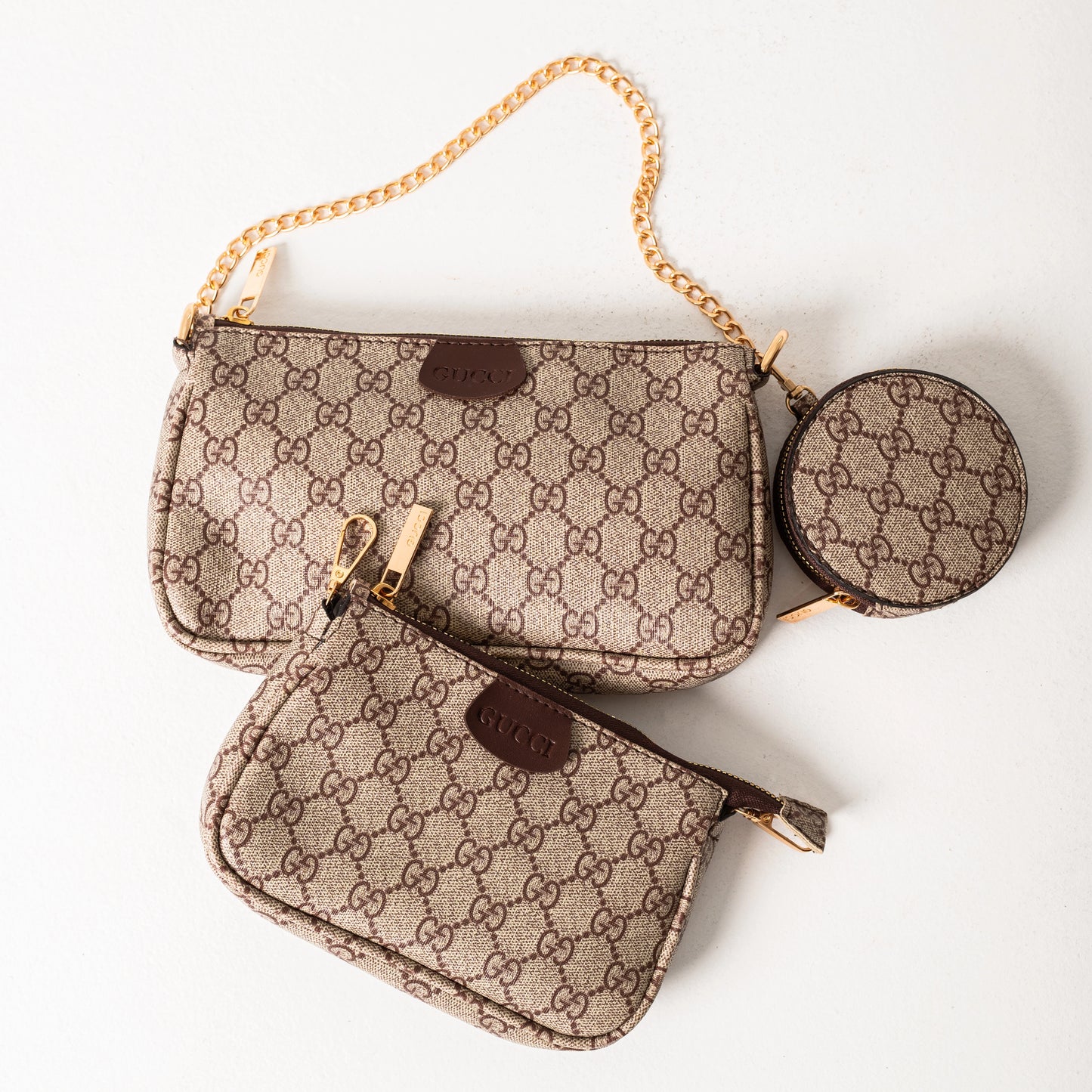 Gucci Pouchette 3-Piece Bag | Brown