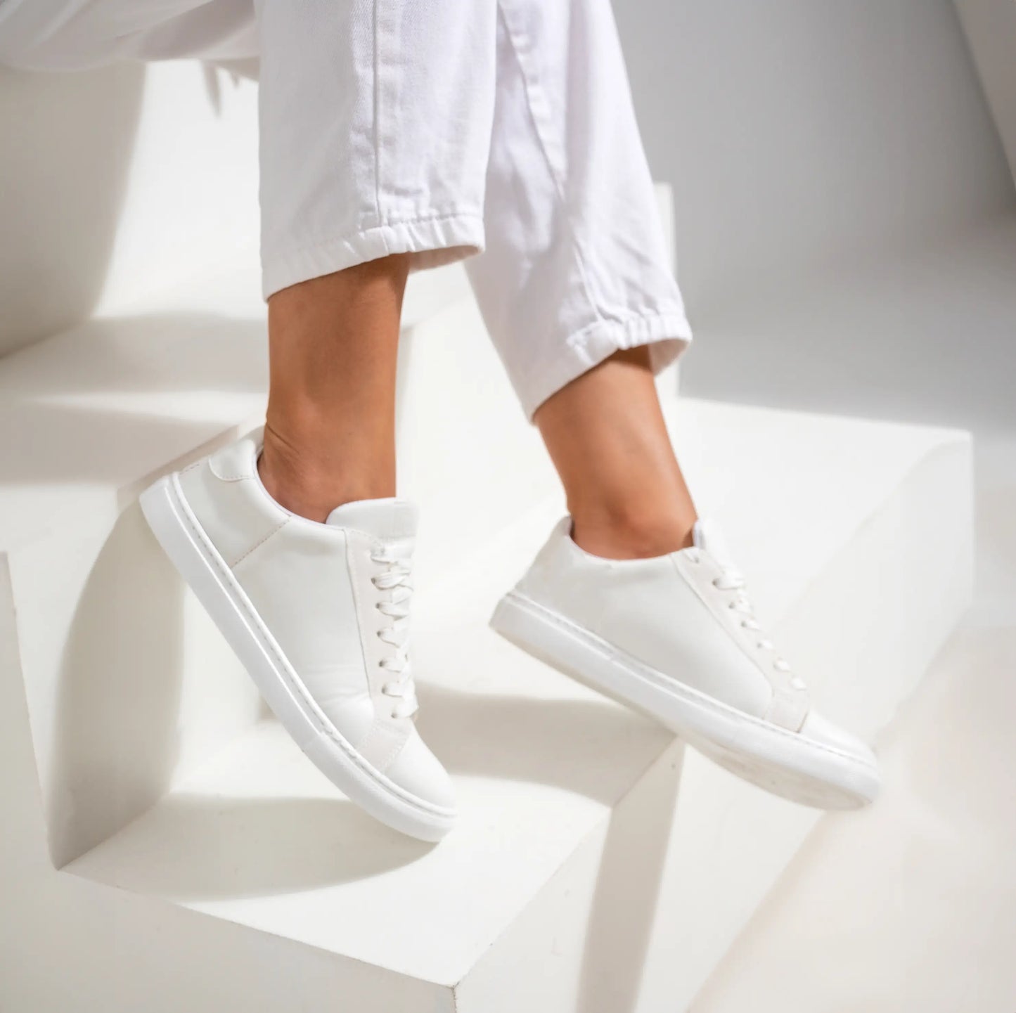 Pure Elegance White Flat Sneakers