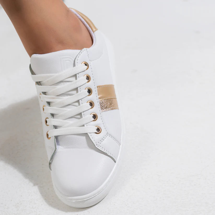 Luxe Stride Sneakers | Gold