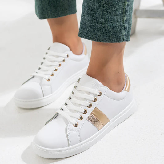 Luxe Stride Sneakers | Gold