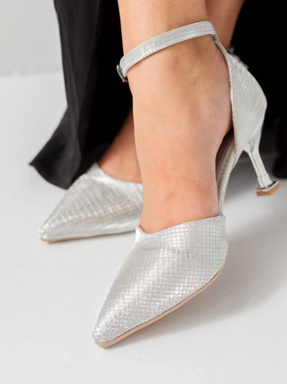 Glimmera women's Heels | Metallic silver