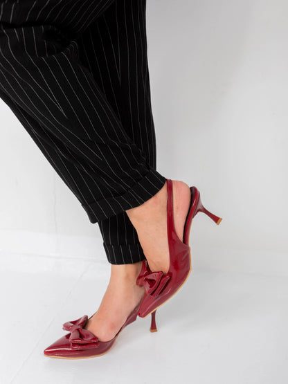Scarlet Charm Bow Heels | Burgundy