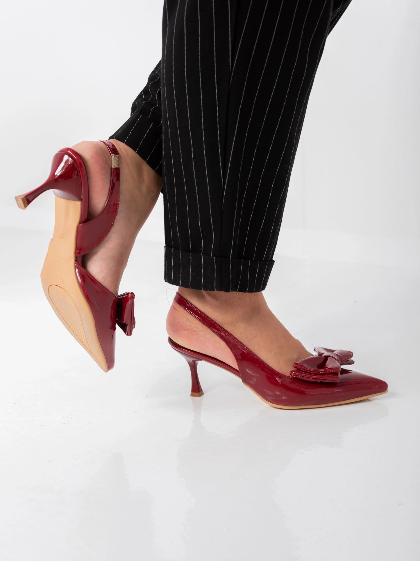 Scarlet Charm Bow Heels | Burgundy
