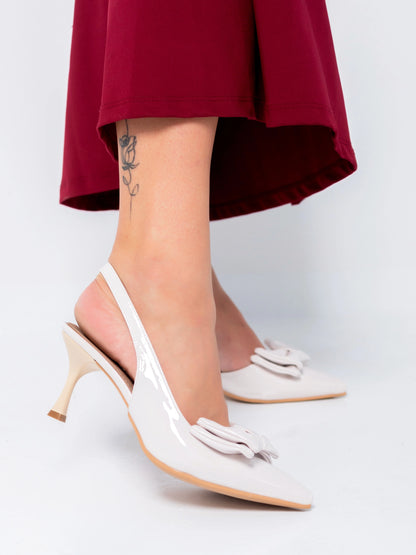 Scarlet Charm Bow Heels | White