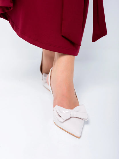 Scarlet Charm Bow Heels | White