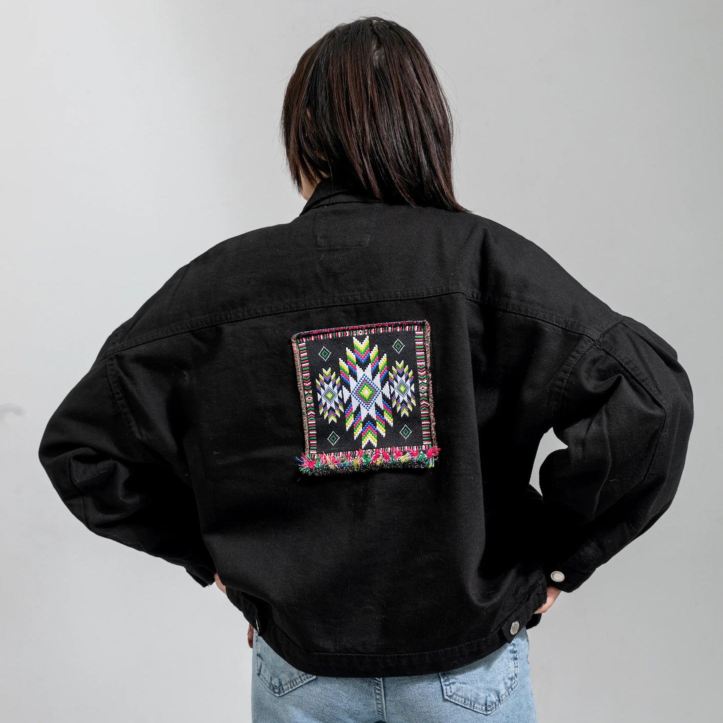 Bohemian Noir Denim Women's Jacket