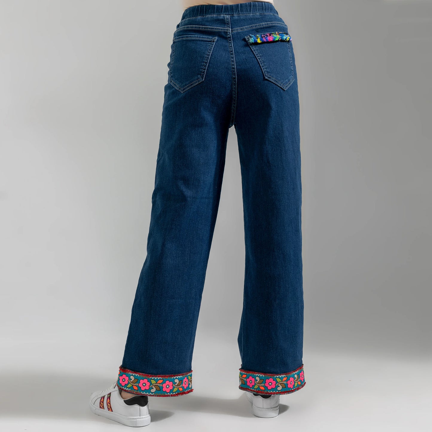 Boho Chic Elastic Denim Women's Jeans