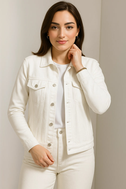 Luna Fitً White Denim Women's Jacket