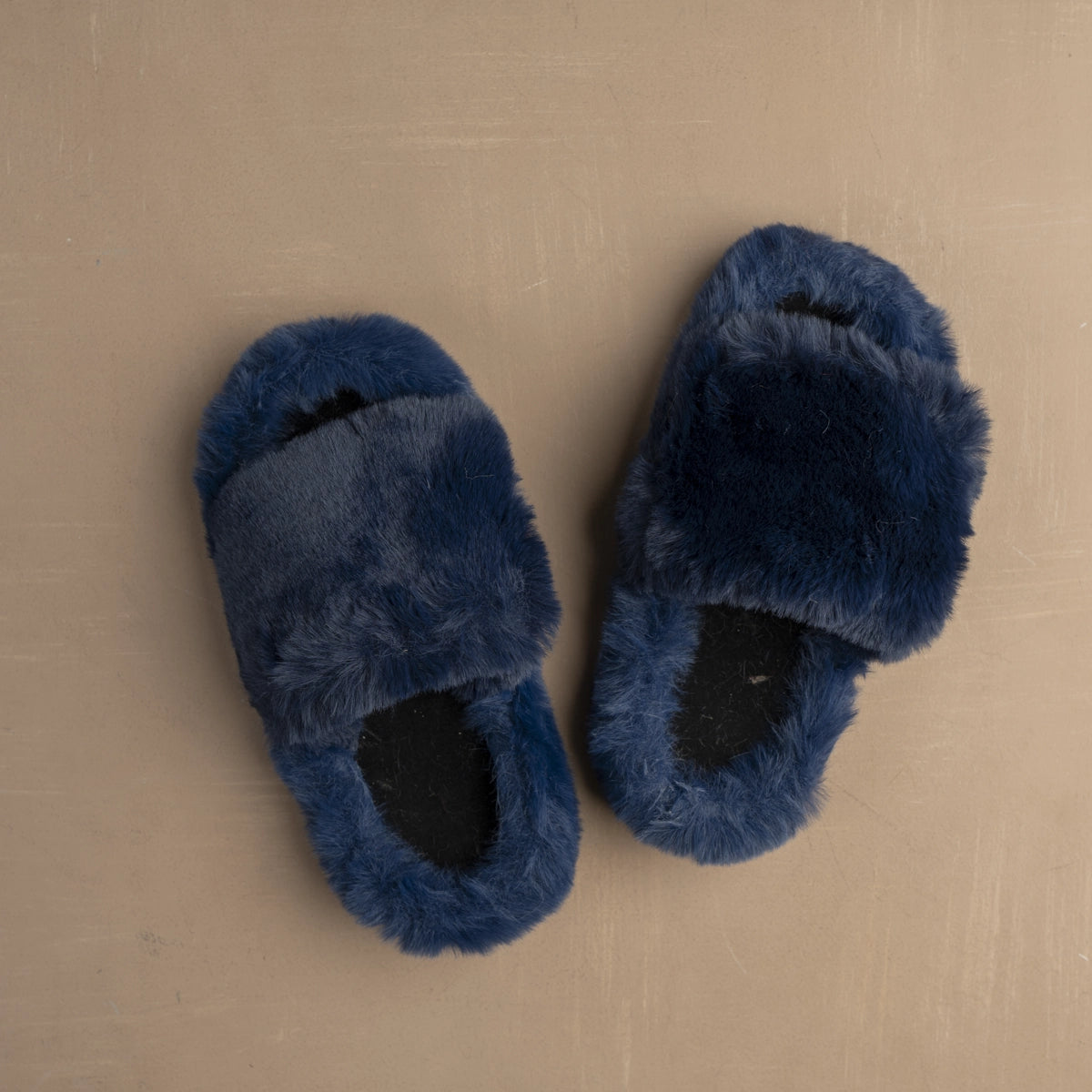 Fluffy Furry women's Slippers | Navy