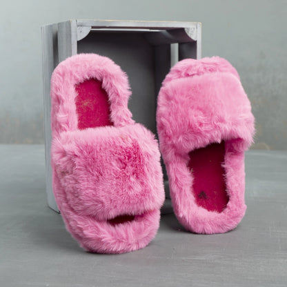 Fluffy Furry women's Slippers | Barbie Pink