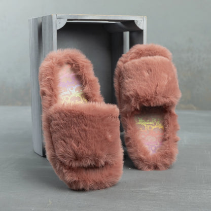 Fluffy Furry women's Slippers | Cashmere