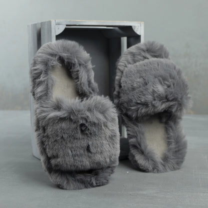 Fluffy Furry women's Slippers | Gray