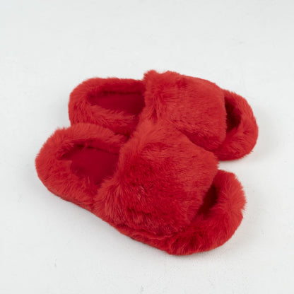 Fluffy Furry women's Slippers | Red