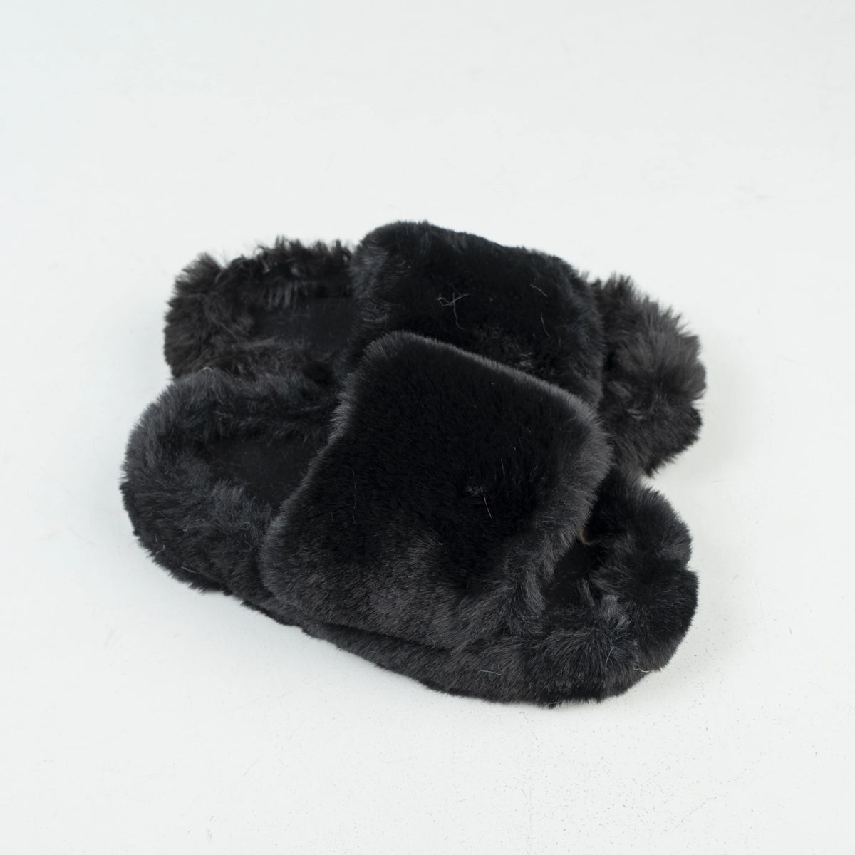 Fluffy Furry women's Slippers | Black