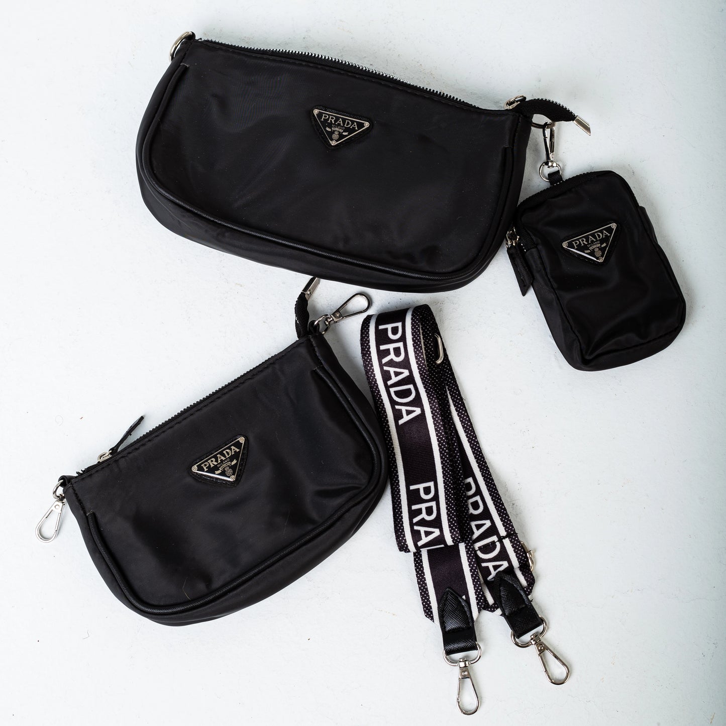 ΡȒАĎА 3 pcs shoulder bag | Black