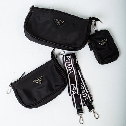 ΡȒАĎА 3 pcs shoulder bag | Black
