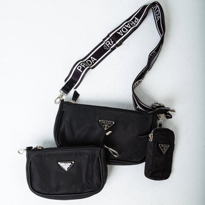 ΡȒАĎА 3 pcs shoulder bag | Black